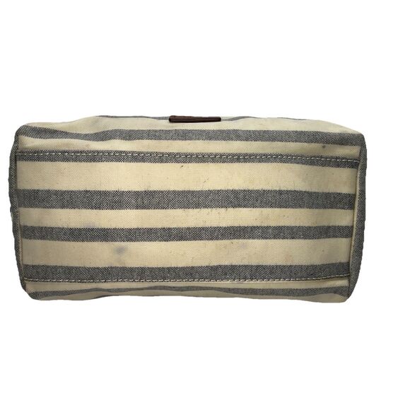 FOSSIL Coated Canvas Striped Fiona satchel Crossbody Shoulder Bag Blue/Off White - Picture 5 of 16